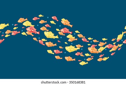 seamless pattern colored fish