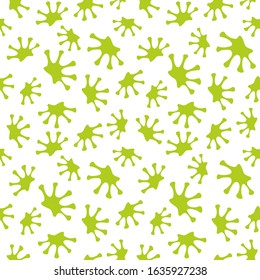 The seamless pattern with colored frog's footprints. Frog's footprint on the white background.