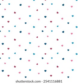 Seamless pattern colored hearts. For Gender reveal party, event decoration, greetings, anvitations, baby shower, holiday, birthday.