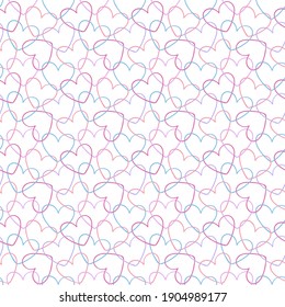 Patrón inexorable con corazones de color para imprimir sobre telas y papel envolvente. Imagen del vector