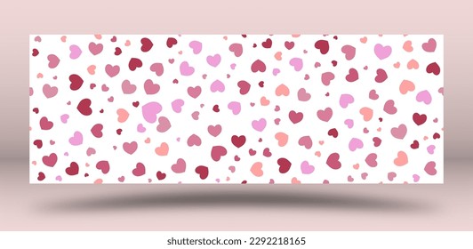 Seamless pattern with colored hearts. Template for textures, textiles, wallpapers, banners, invitations and simple backgrounds. Layout for cover, poster, postcard, interior and decorative art