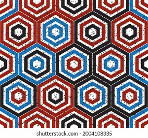 Seamless pattern with colored hexagons. Seamless vector illustration eps 10.