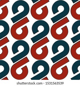 Seamless pattern with colored infinity symbol.