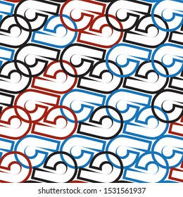 Seamless pattern with colored intersecting lines.