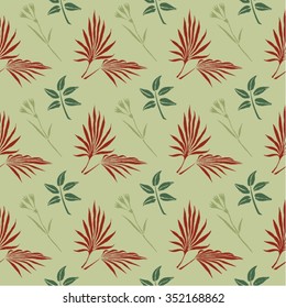 seamless pattern of colored leaves