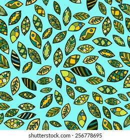 Seamless pattern with colored leaves. Can be used for background of textile, website , invitation card or something else. 