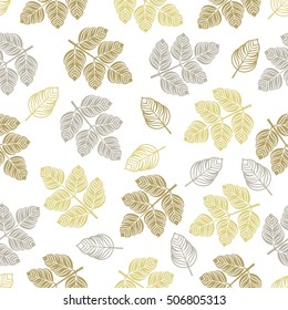 Seamless pattern with colored leaves. Vector illustration.