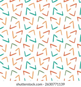 Patrón sin fisuras de líneas de colores sobre un fondo blanco. Ilustración vectorial.