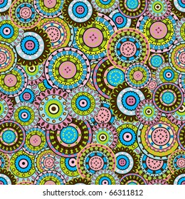 Seamless pattern with colored oriental ornaments