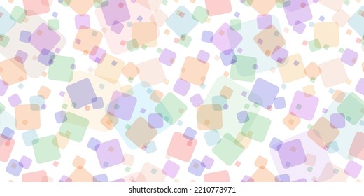 Seamless pattern with colored overlapping squares. Modern random colors. Ideal for textiles, packaging, paper printing, simple backgrounds and textures.
