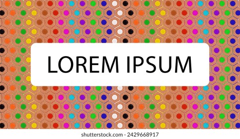 A seamless pattern of colored pencils arranged in a diagonal grid on a brown background. The text "Lorem Ipsum" is written in white in the center of the image.