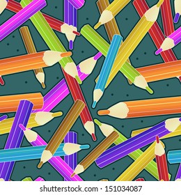 Seamless pattern with colored pencils, eps10