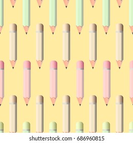 Seamless pattern of colored pencils. Vector illustration