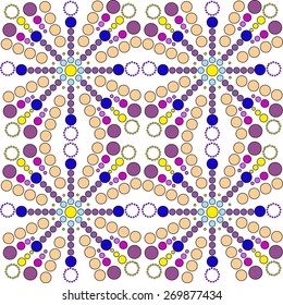 Seamless pattern with colored points and circles. Pattern from set