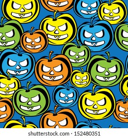 seamless pattern colored pumpkin 
