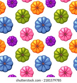 Seamless pattern colored pumpkins for wallpaper, game design.