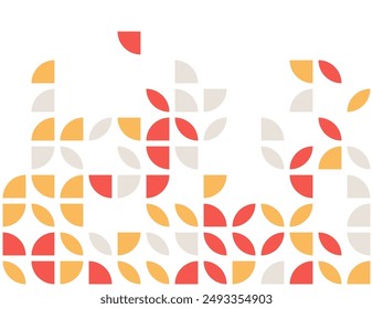 Seamless pattern with colored quarter circles. Abstract pattern design in Scandinavian style.