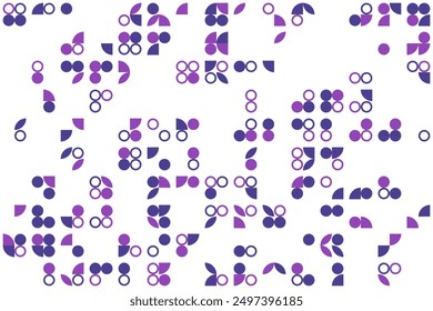 Seamless pattern with colored quarter circles. Abstract pattern design in Scandinavian style.