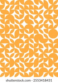 Seamless pattern with colored quarter circles. Abstract pattern design in Scandinavian style.