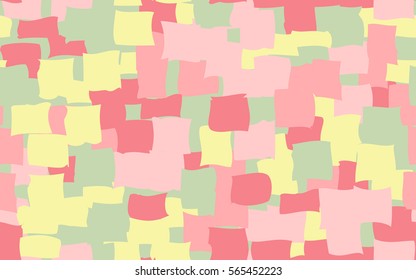 Seamless pattern of colored rectangles. The chaotic layout. Fashion camouflage.