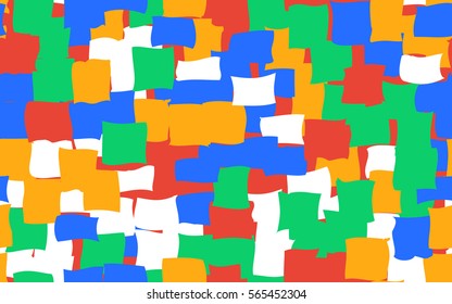 Seamless pattern of colored rectangles. The chaotic layout. Fashion camouflage.
