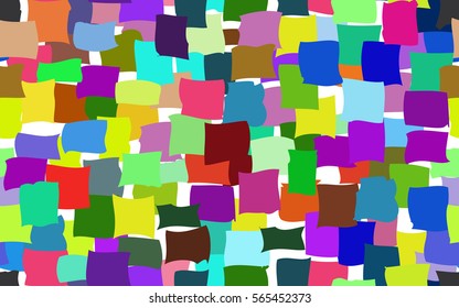 Seamless pattern of colored rectangles. The chaotic layout. Fashion camouflage.