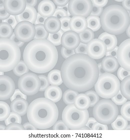 Seamless pattern. Colored rings are in disarray.