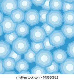 A seamless pattern of colored rounded heptagons.