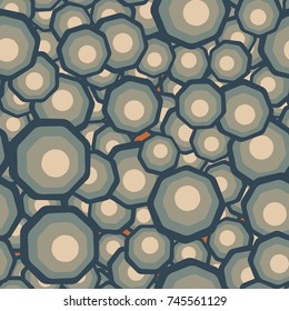 Seamless pattern of colored rounded octagons.