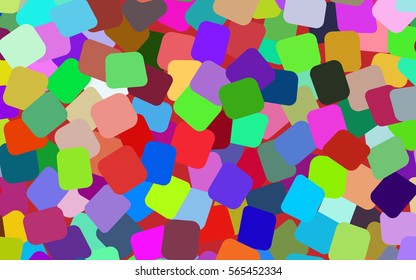 Seamless pattern of colored rounded rectangles. Chaotic location. Fashion camouflage.