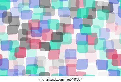 Seamless pattern of colored rounded rectangles. Chaotic location. Fashion camouflage.