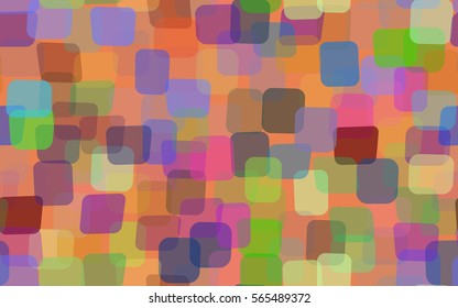 Seamless pattern of colored rounded rectangles. Chaotic location. Fashion camouflage.