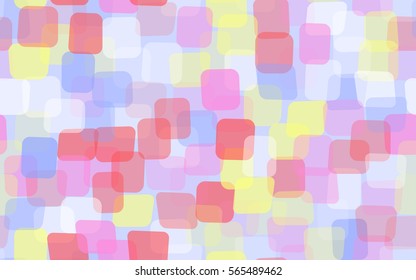 Seamless pattern of colored rounded rectangles. Chaotic location. Fashion camouflage.