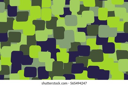 Seamless pattern of colored rounded rectangles. Chaotic location. Fashion camouflage.