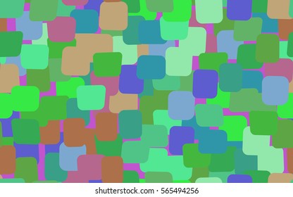 Seamless pattern of colored rounded rectangles. Chaotic location. Fashion camouflage.