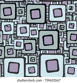 Seamless pattern. Colored rounded squares. Cheerful camouflage.