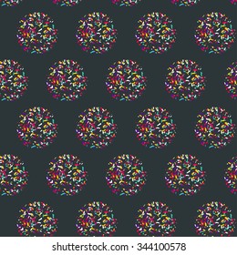 seamless pattern of colored roundels with texture vector confetti
