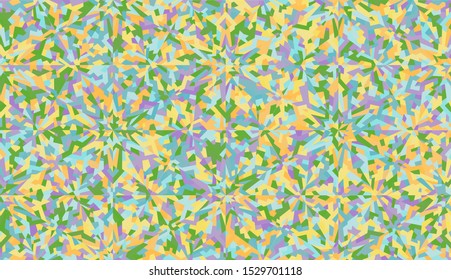 Seamless pattern. Colored snowflakes. Colorful ice. Chaotic paints. 