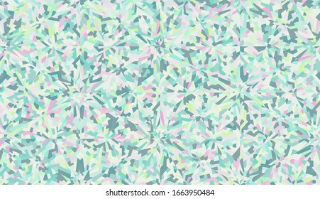 Seamless pattern. Colored snowflakes. Colorful ice. Chaotic paints. Honeycomb structure.