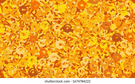 Seamless pattern. Colored snowflakes. Colorful ice. Chaotic paints. Honeycomb structure. The picture is blurred with round strokes.