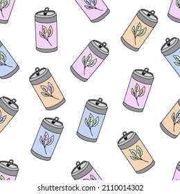 Seamless pattern with colored soda. Modern design for printing on fabric. Vector illustration.