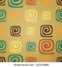 seamless pattern with colored spiral symbol can use like retro background