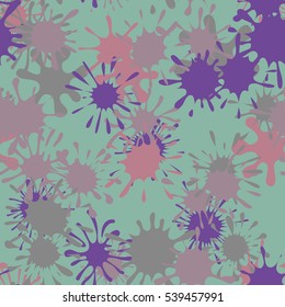 Seamless pattern of colored spots and blotches. Camouflage.