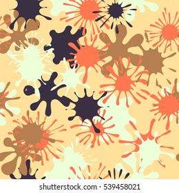 Seamless pattern of colored spots and blotches. Camouflage.