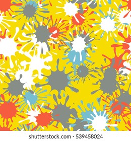 Seamless pattern of colored spots and blotches. Camouflage.
