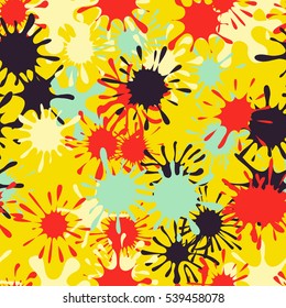 Seamless pattern of colored spots and blotches. Camouflage.