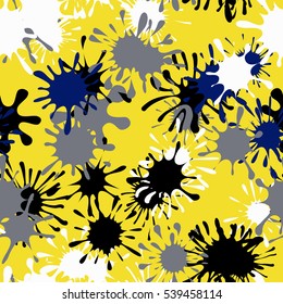 Seamless pattern of colored spots and blotches. Camouflage.