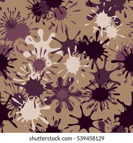 Seamless pattern of colored spots and blotches. Camouflage.
