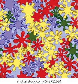 Seamless pattern of colored spots and blotches. Camouflage.