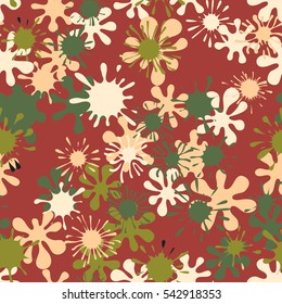 Seamless pattern of colored spots and blotches. Camouflage.